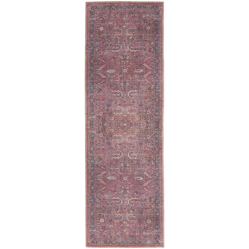 Power Loomed Distressed Floral Traditional Area Rug - 144' X '26' X '0.28