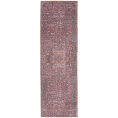 Nurim Power Loomed Distressed Floral Area Rug By HomeRoots - 8' Runner