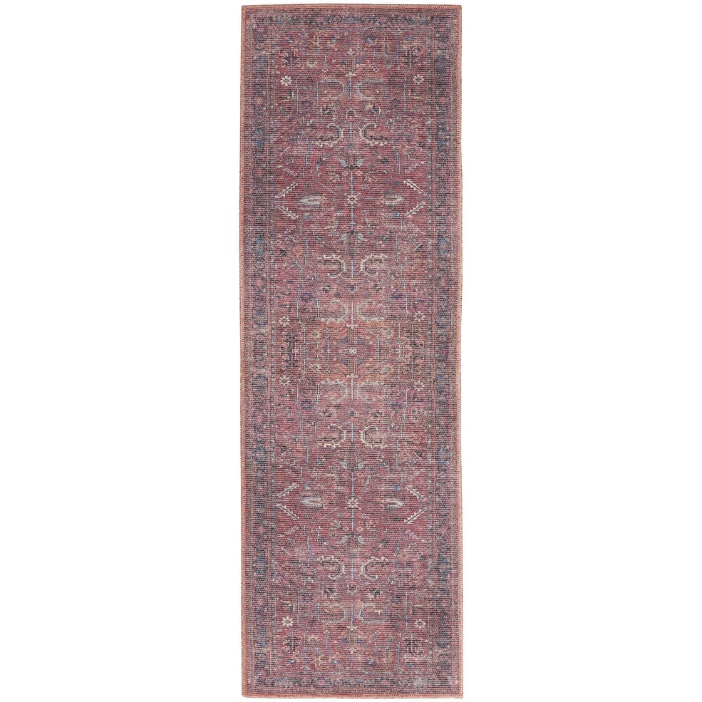 Nurim Power Loomed Distressed Floral Area Rug By HomeRoots - 8' Runner