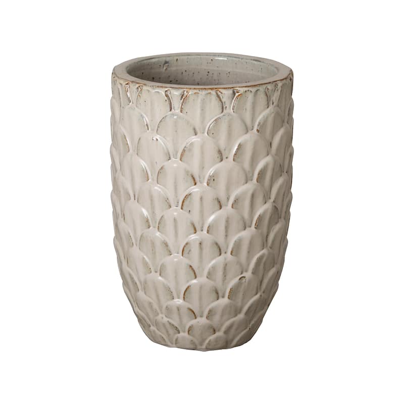 Pinecone Planter - 12.5x19"H - Antique White