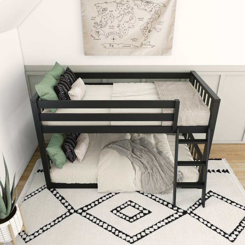 Max and Lily Scandinavian Twin over Twin Low Bunk Bed