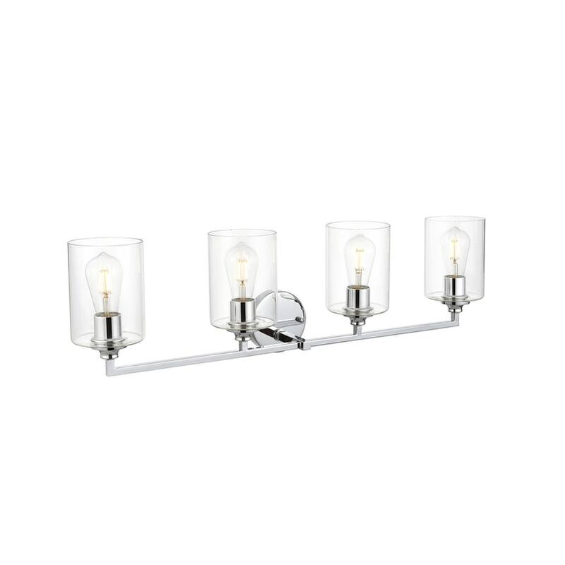 Roman 1 Light Black and Clear Bath Sconce