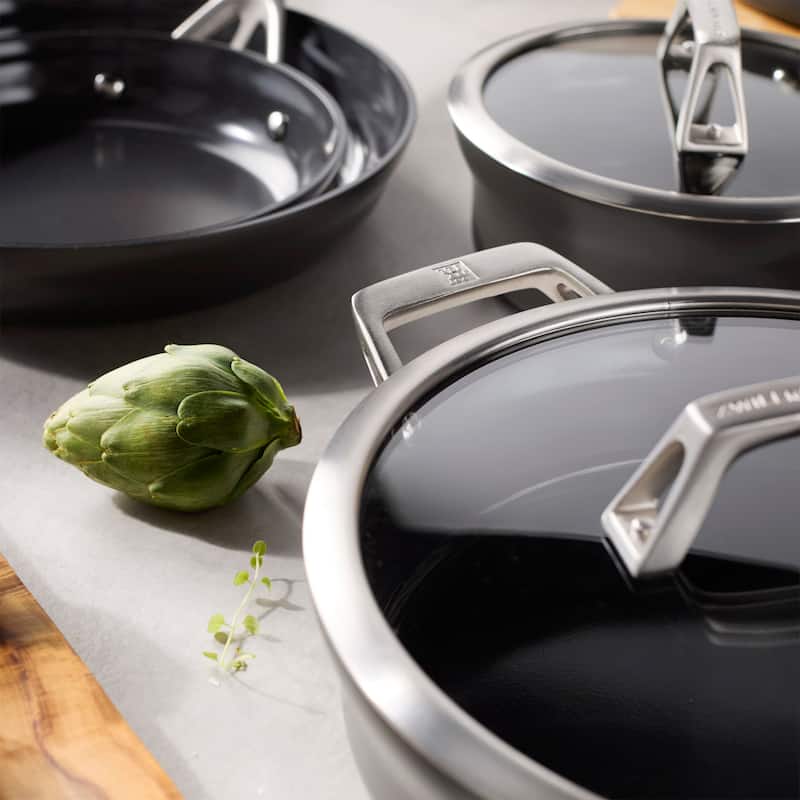 ZWILLING Motion Ceramic Hard Anodized 10-pc Aluminum Nonstick Cookware Set - Black