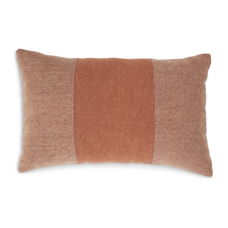 Ako 14 x 20 Lumbar Accent Throw Pillow, Spice Orange Cotton Stripe