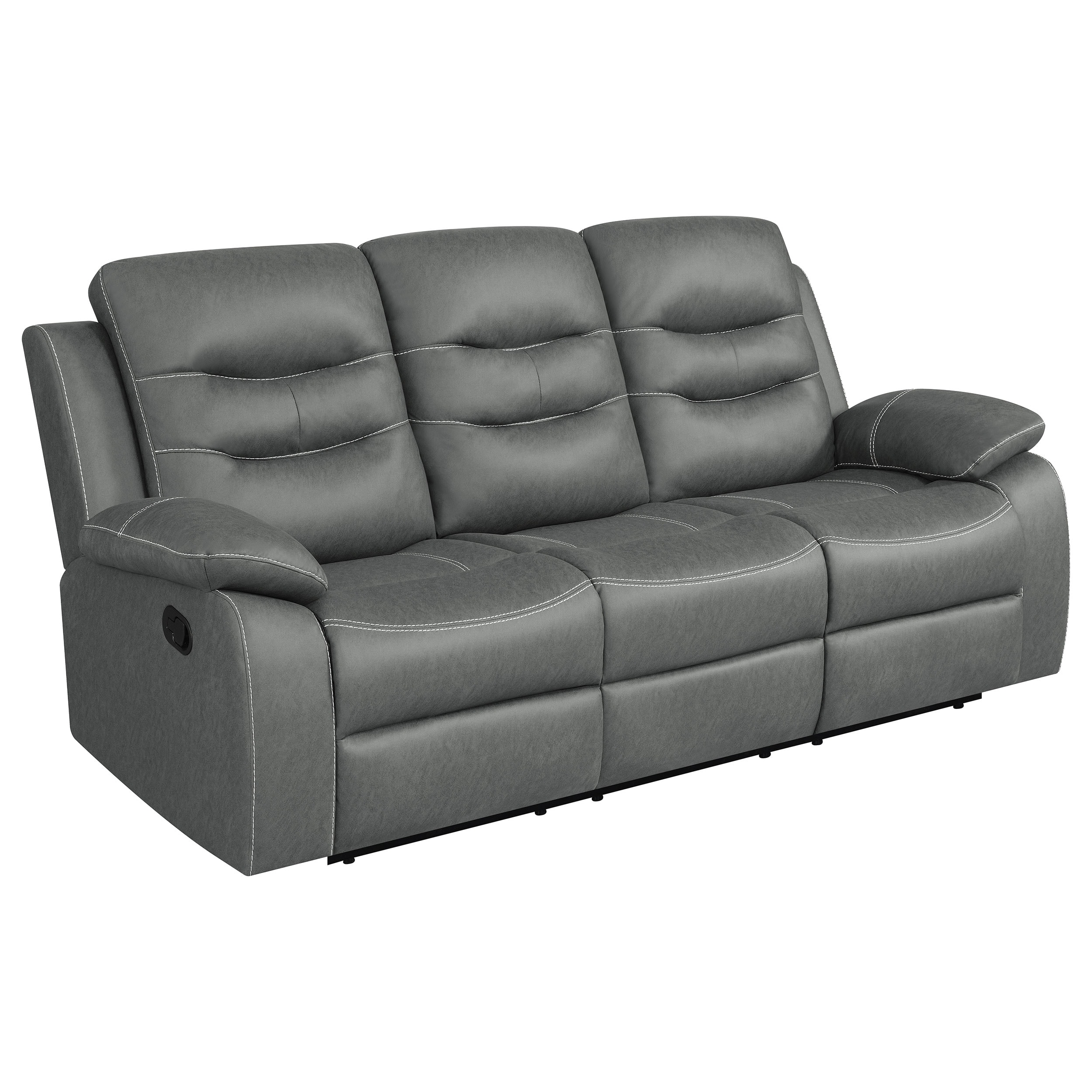 Granger dark gray motion 2025 faux leather sofa