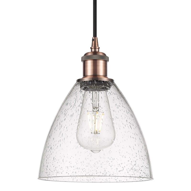 Innovations Lighting 516-1P-12-8 Bristol Pendant Bristol Glass 8" Wide - Antique Copper / Seedy