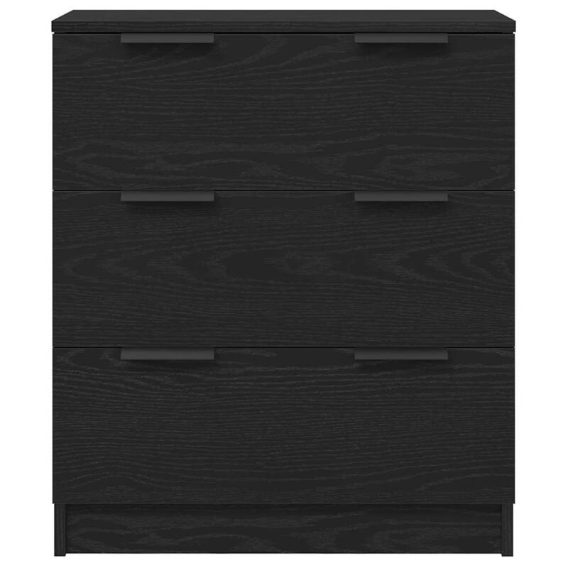 vidaXL Sideboard Black Oak 23.62 x 11.81 x 27.56 in Engineered Wood - 23.62 x 11.81 x 27.56 in