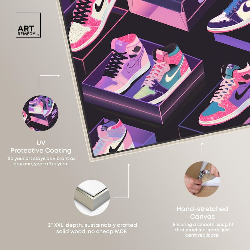 Neon Pastels Sneakers Canvas by Art Remedy