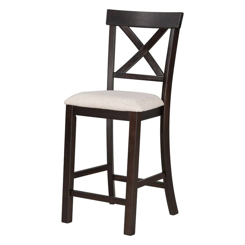 6 PCS Counter Height Dining Table Set with Shelf