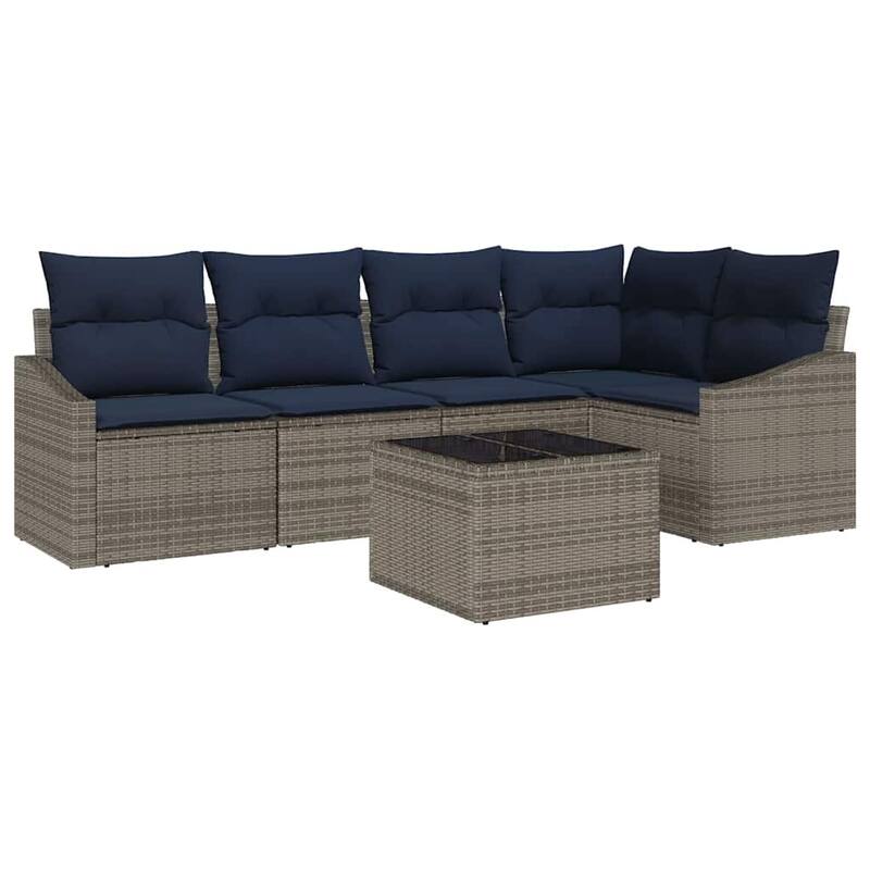 vidaXL 6 Piece Garden Sofa Set with Cushions - 91.9×48.6×27.2