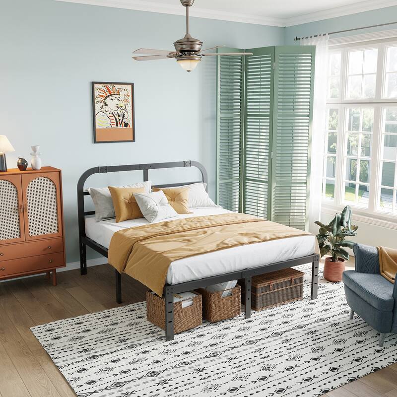 40 Inch Bed Frame With Headboard, Easy to assemble