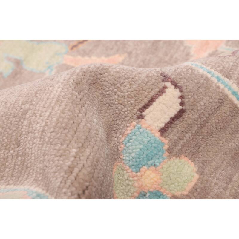 ECARPETGALLERY Hand-knotted Modern Oushak Brown Wool Rug - 9'3 x 12'1