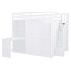 preview thumbnail 8 of 8, Wood Full Size Storage Loft Bed Frame with Desk, Storage Stairs, Wardrobe(w/Foldable Door and Shelves) for Kids, Teens - White