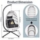 preview thumbnail 16 of 14, HDPE Egg Hanging Chair with Stand - 350lb Capacity Indoor/Outdoor Swing Chair, Includes Cushion and Adjustable Chain