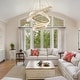 preview thumbnail 2 of 33, Round LED Crystal Chandelier Ring Dimmable Pendant Light Fixture