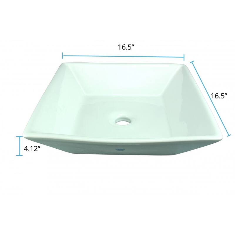 Countertop Vessel Sinks for Bathrooms 16.5 in. Small White Bathroom Sink, Castle Renovators Supply