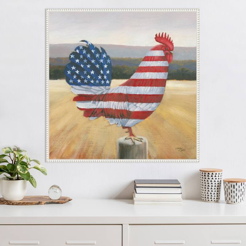 American Rooster by Wellington Studio Framed Canvas Wall Art Print