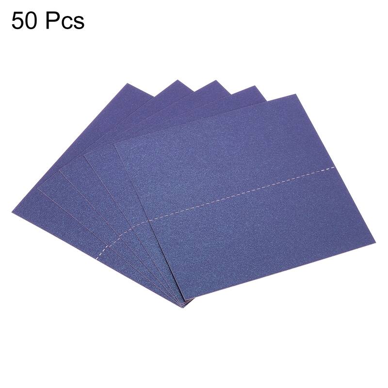 Table Name Place Cards,50Pcs Favor Decor Foldable Blank Card, Blue