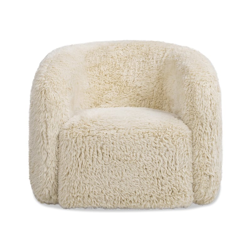 Colt 33" Wide Sheepskin Barrel Swivel Accent Chair