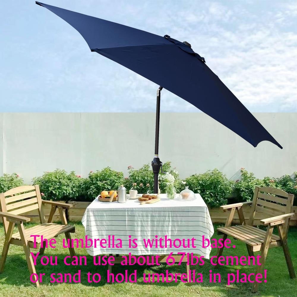 free standing patio umbrella and bas Wooden 13ft 8-Rib with Weighted Base duty umbrella base 9FT Outdoor Patio Umbrella with