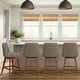 preview thumbnail 4 of 176, Amalie Upholstered Bar Stool, Swivel Counter Height Stool with Solid Wood Frame Set of 4 - Taupe Boucle - Counter Height