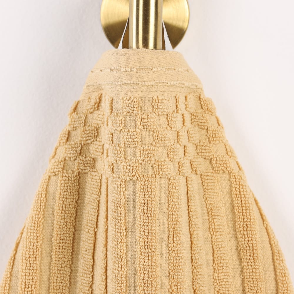 Blue Nile Mills Modern Ribbed 100% Cotton Quick-Dry 3-Piece Towel Set