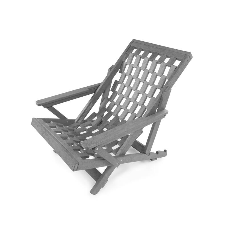 Aspen Fully Assembled All-Weather HDPE Outdoor Folding Lounge Chair with Removable Cushion