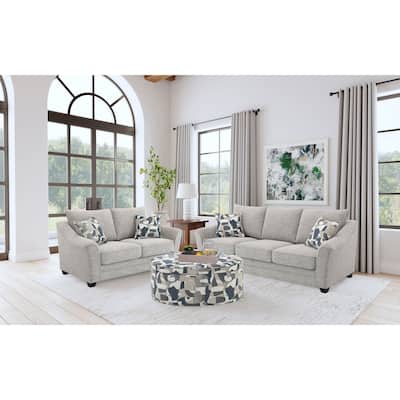 Tomkins Boucle Upholstered Sofa Set Light Grey