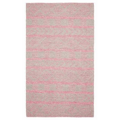ECARPETGALLERY Braid weave Sienna Dark Pink Wool Rug - 5'0 x 8'0