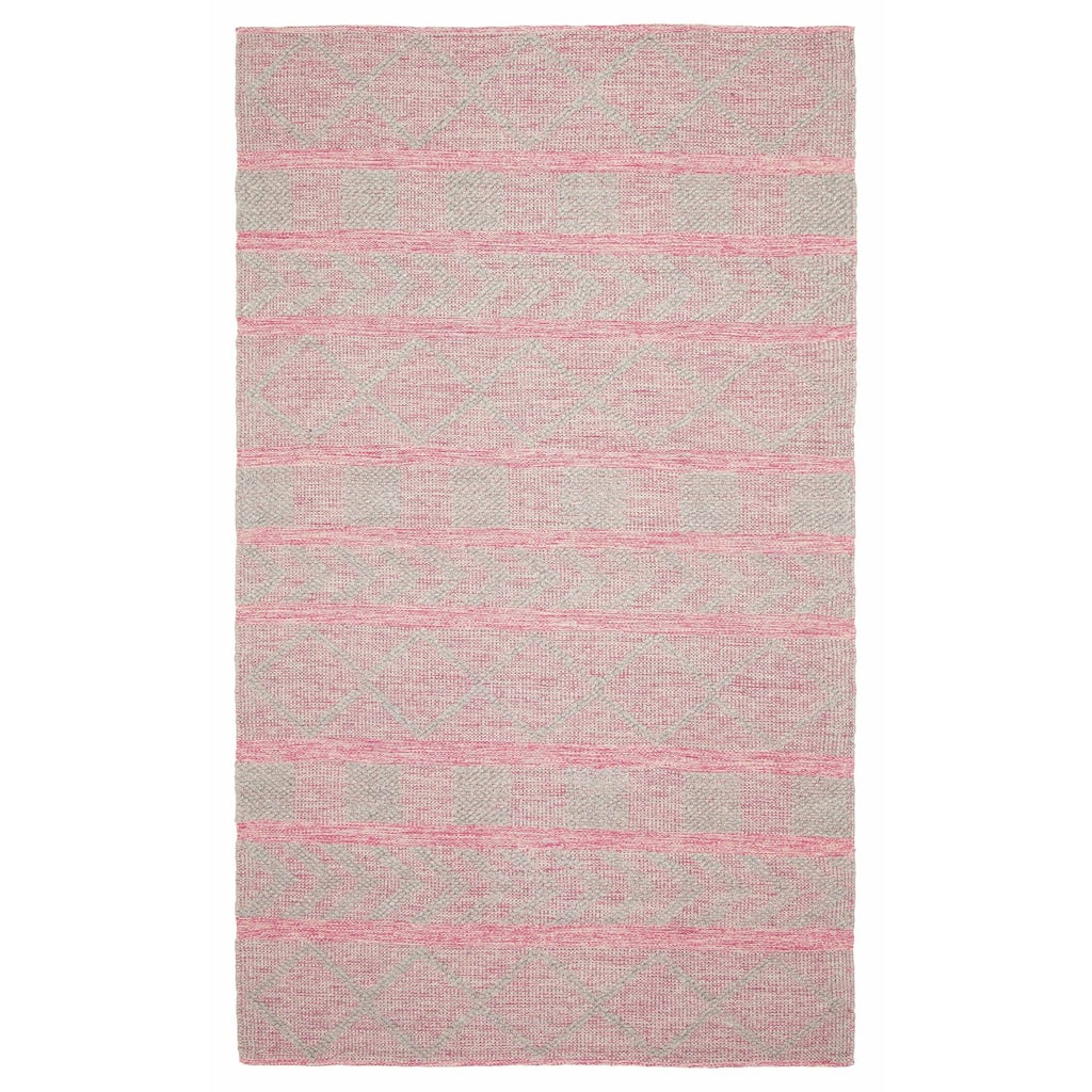 ECARPETGALLERY Braid weave Sienna Dark Pink Wool Rug - 5'0 x 8'0