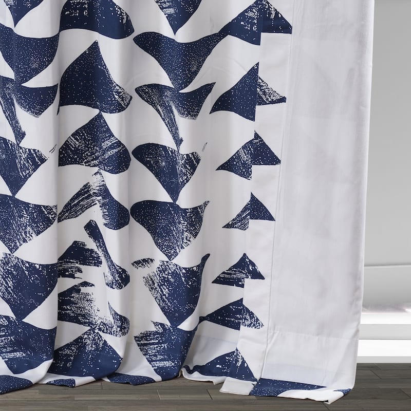 Exclusive Fabrics Triad Geometric Room Darkening Curtains Printed Cotton Twill Curtain (1 Panel)