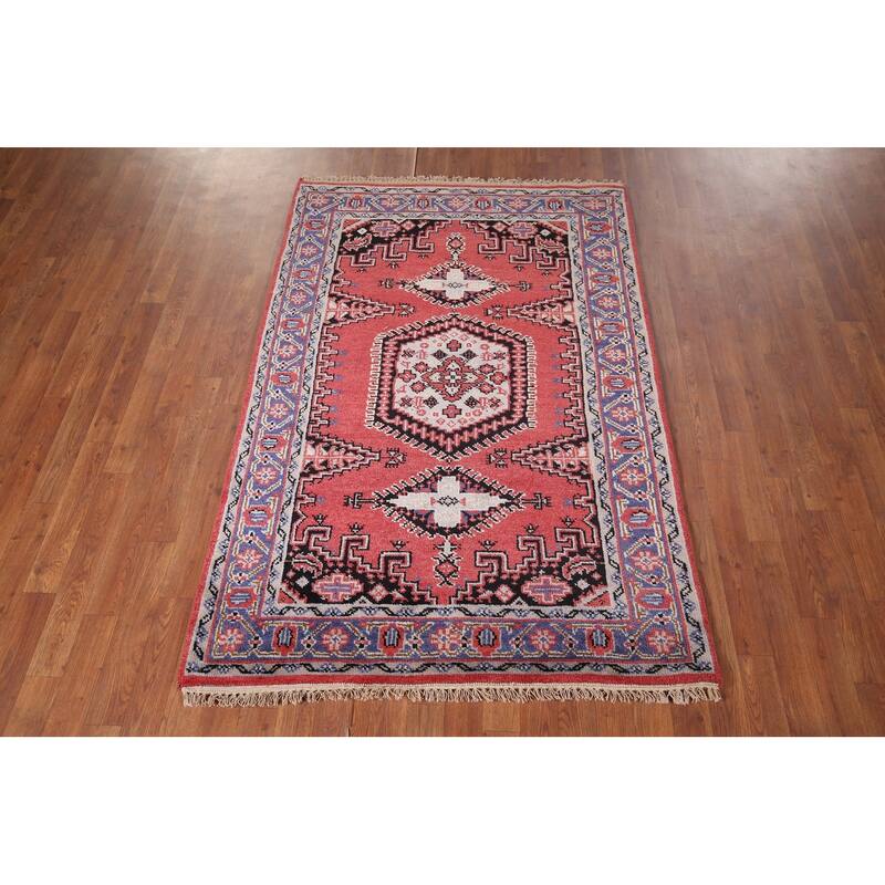 Viss Indian Area Rug Handmade Wool Carpet - 4'0"x 6'0"