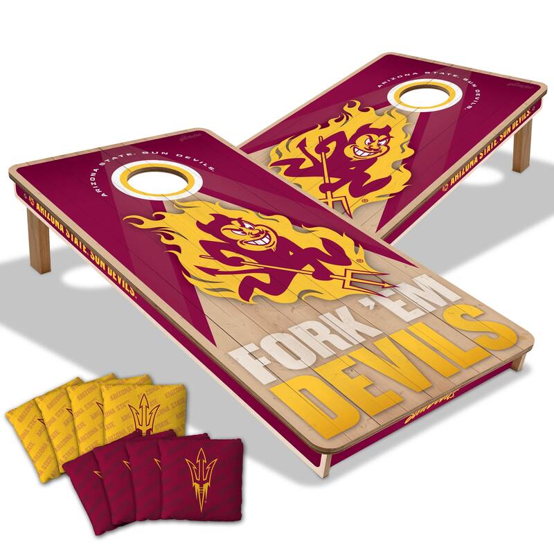 Arizona State Sun Devils NCAA 2x4 Professional Cornhole Board Set - Include LED Lights