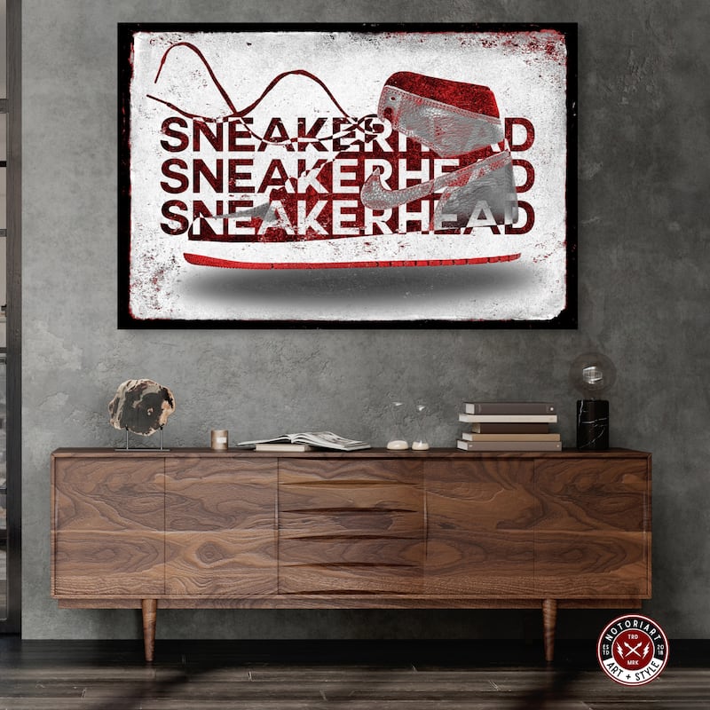 Notoriart Sneakerhead Red Gallery Wrapped Sneaker 1 Piece Canvas Wall Art