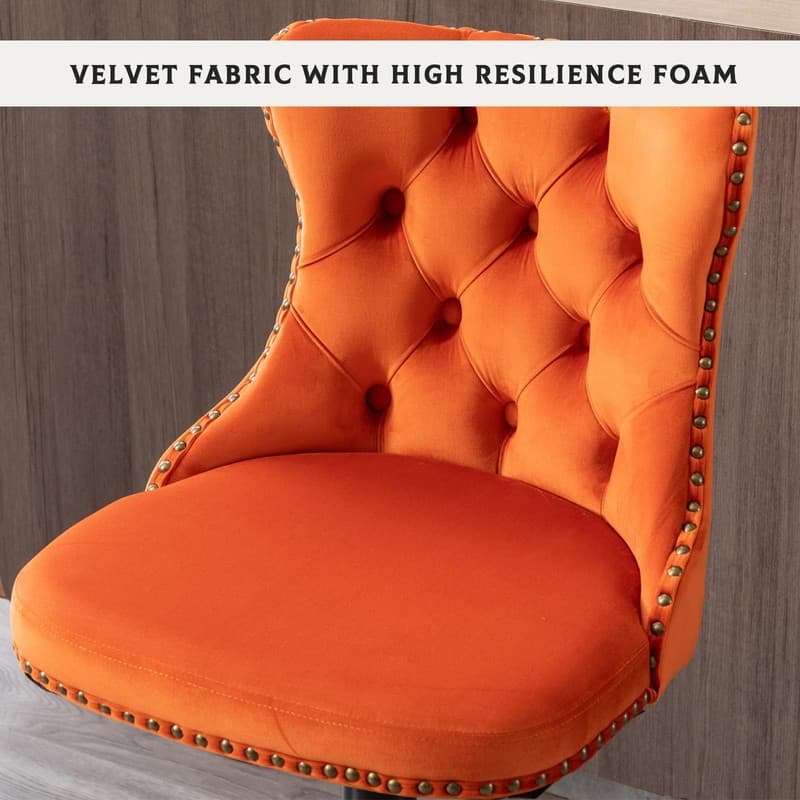 Velvet Upholstered Nailheads Tufted Swivel Bar Stools (Set of 6)