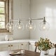 preview thumbnail 39 of 56, 4/5-Light Kitchen Island Pendant Light Fixture with Clear Glass Shades 4 - Nickel