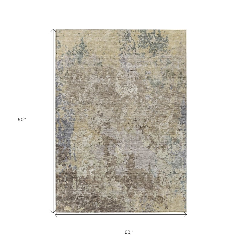 HomeRoots Abstract Transitional Rectangle Outdoor Rug
