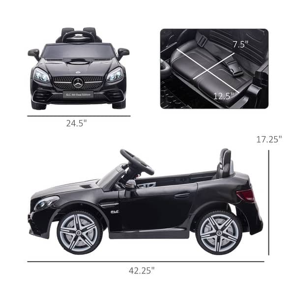 Aosom Mercedes SLC 300 Licensed Kids Electric Car with Remote Control, 12V Battery Powered Kids Ride on Car