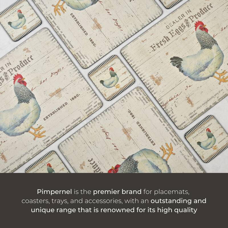 Pimpernel Set of 6 On The Farm Coasters - 4 Inches Sq.