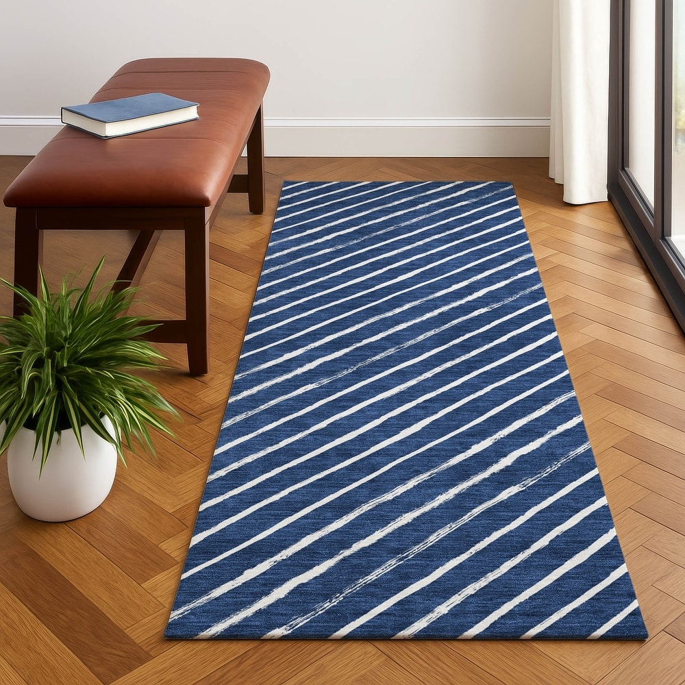 Premium Washable Super Soft Angle Stripe Mayfield Rug