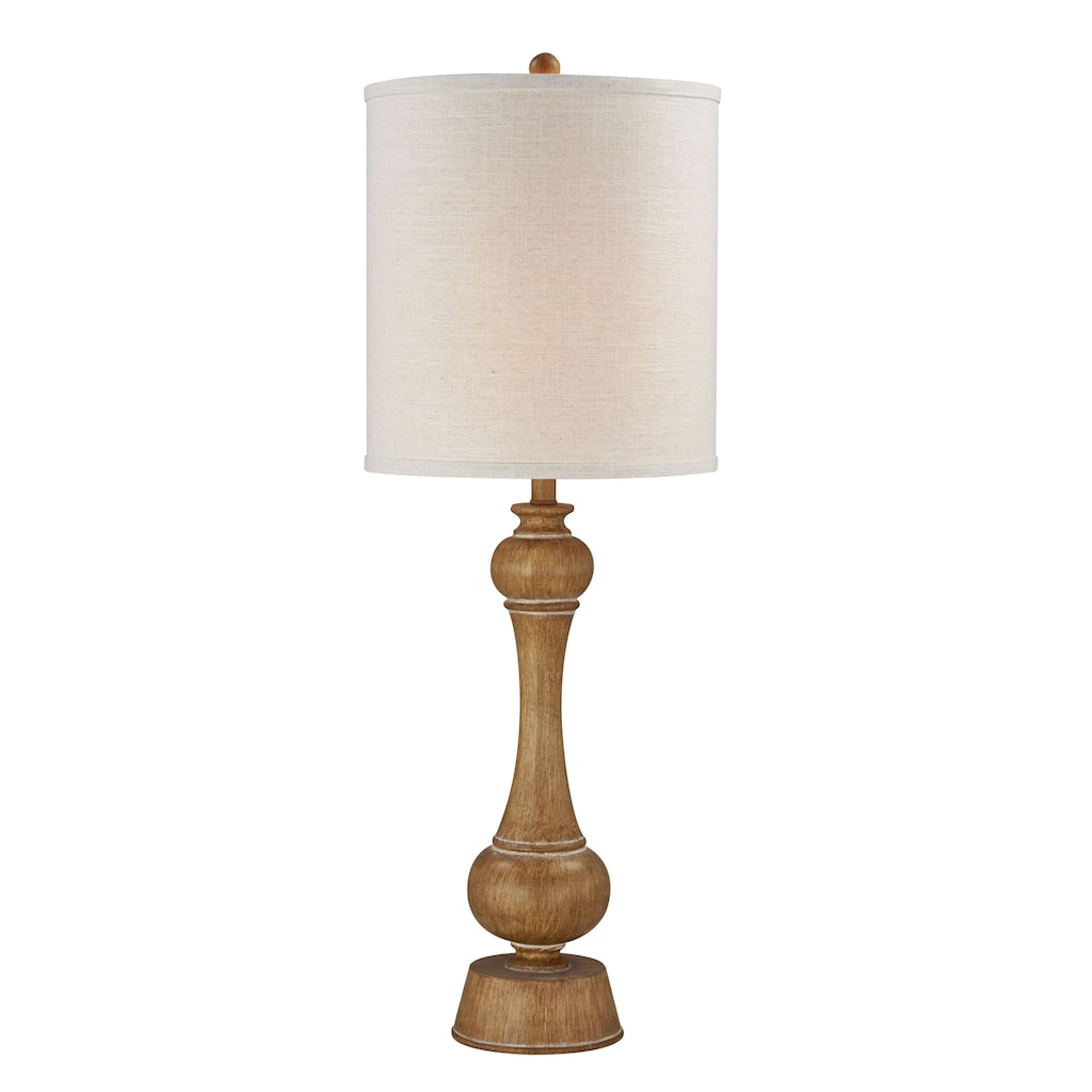 Diego 40" Table Lamp with Linen Shade, Medium Brown (Set of 2)