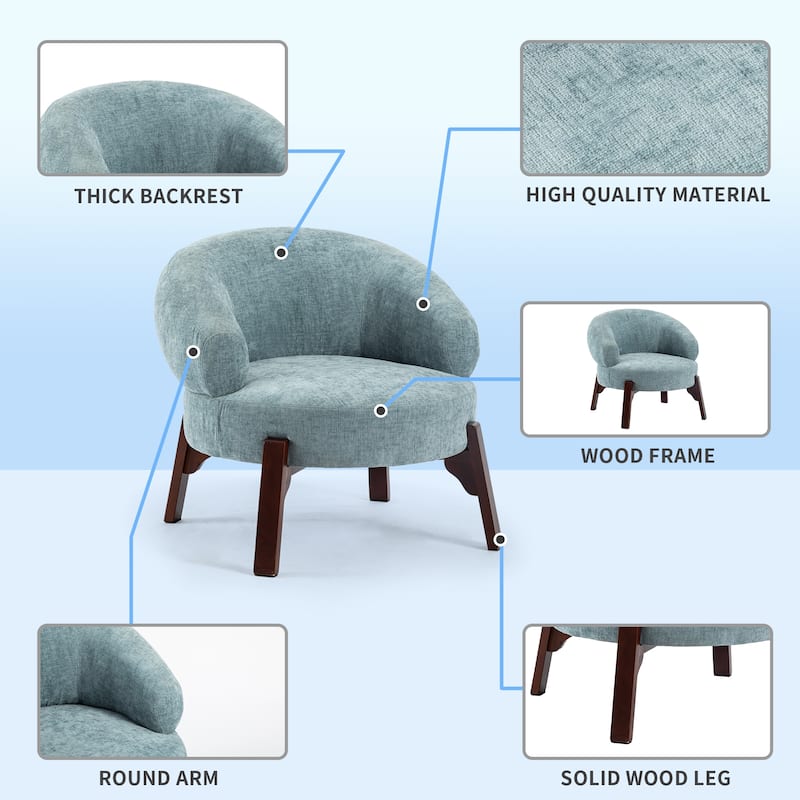 XINMICS Modern Accent Chair Upholstered Armchair for Living Room, Bedroom