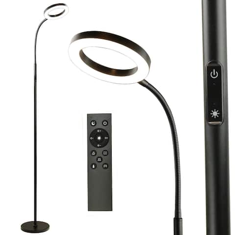 LED Floor Lamp With Adjustable Color and Dimmer Remote and Touch Control - L:6 in. x W:6 in. x H:65 in.