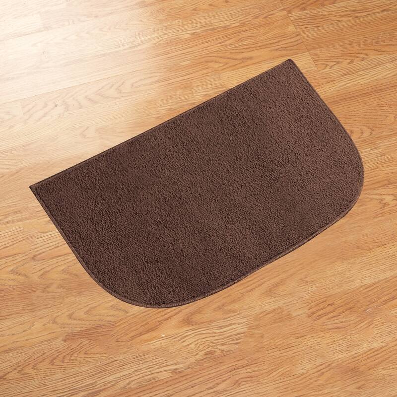 Berber Slip-Resistant Rubber Backing Utility Floor Rug - Chocolate - 18" x 28" - Runner