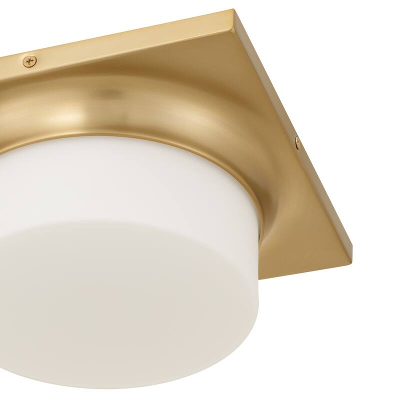 10-in Antique Brass LED Flush Mount