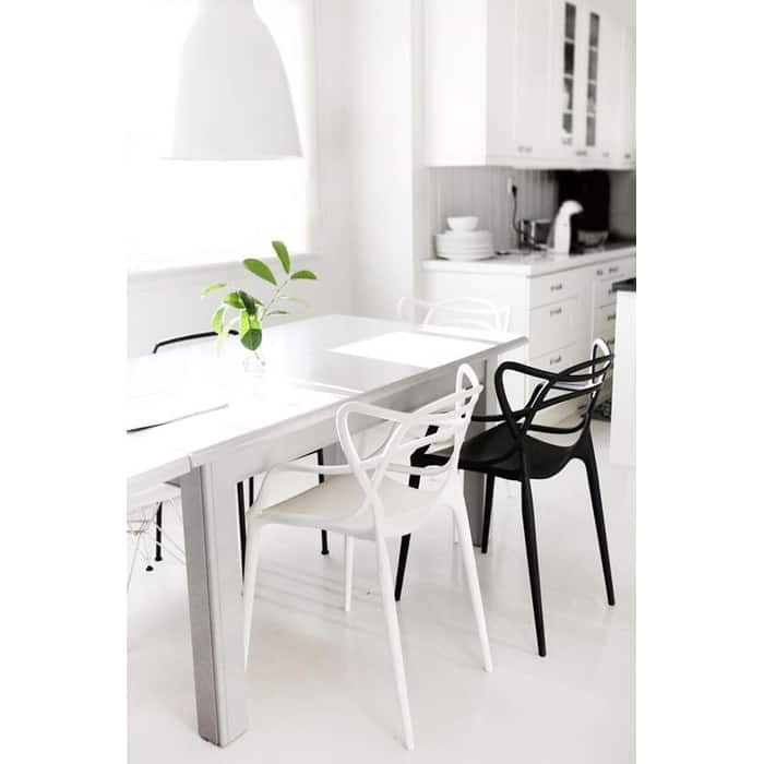 Modern Stackable Geometric Molded Stacking Chairs Dining Armchairs Indoor Outdoor Patio Work Office Kitchen (Set of 2)