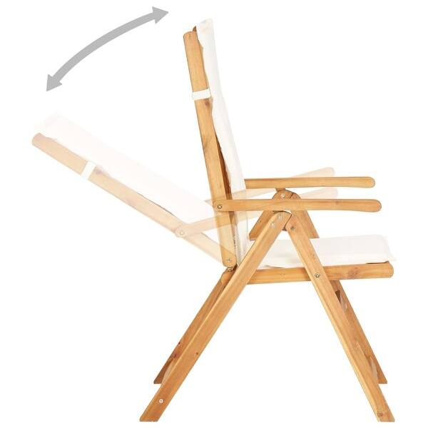Shop Vidaxl Reclining Garden Chairs 2 Pcs Brown Solid Acacia Wood Overstock 31056462