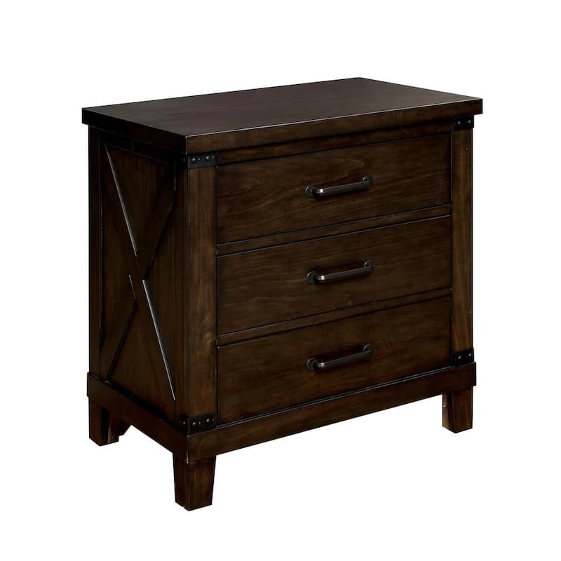 1pc Nightstand Bedroom Furniture Solid wood 3-Drawers