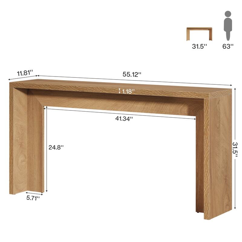 55-Inch Wooden Sofa Table
