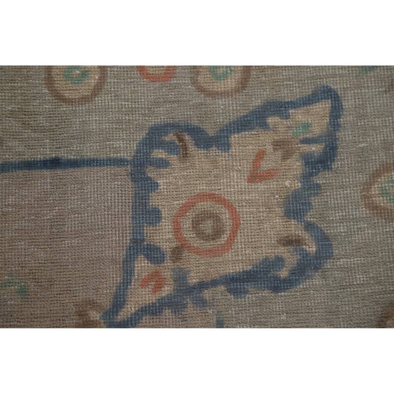 Hand Knotted Oriental 100% Wool Carpet Traditional Floral Beige & Ivories Tabriz Area Rug - 13' 3'' X 9' 10''